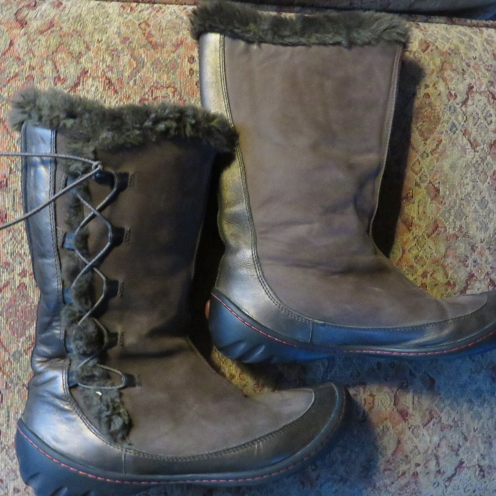 Clarks Privo Kaley brown midcalf low heel boots, size 8 nwot